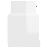 Shoe Cabinet High Gloss White 100x42x60 cm Engineered Wood - Close-Up Angle