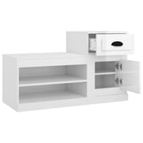 Shoe Cabinet High Gloss White 100x42x60 cm Engineered Wood - Low Angle