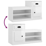 Shoe Cabinet High Gloss White 100x42x60 cm Engineered Wood - Extra Image