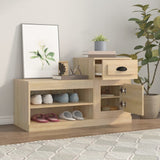 Shoe Cabinet Sonoma Oak 100x42x60 cm Engineered Wood - Side View