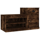 Shoe Cabinet Smoked Oak 100x42x60 cm Engineered Wood - Front View