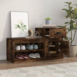 Shoe Cabinet Smoked Oak 100x42x60 cm Engineered Wood - Side View