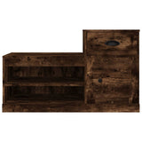 Shoe Cabinet Smoked Oak 100x42x60 cm Engineered Wood - Rear View