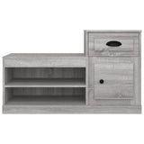 Shoe Cabinet Grey Sonoma 100x42x60 cm Engineered Wood - Rear View