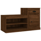 Shoe Cabinet Brown Oak 100x42x60 cm Engineered Wood - Front View