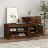 Shoe Cabinet Brown Oak 100x42x60 cm Engineered Wood - Side View