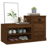 Shoe Cabinet Brown Oak 100x42x60 cm Engineered Wood - Top-Down View
