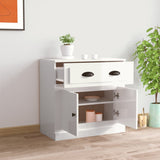 Sideboard High Gloss White 70x35.5x67.5 cm Engineered Wood - Side View