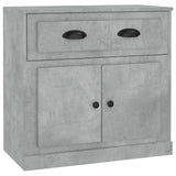 Sideboard Concrete Grey 70x35.5x67.5 cm Engineered Wood - Front View
