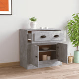 Sideboard Concrete Grey 70x35.5x67.5 cm Engineered Wood - Side View