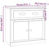 Sideboard Concrete Grey 70x35.5x67.5 cm Engineered Wood