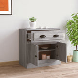 Sideboard Grey Sonoma 70x35.5x67.5 cm Engineered Wood - Side View