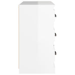 Sideboard High Gloss White 70x35.5x67.5 cm Engineered Wood