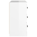 Sideboard High Gloss White 70x35.5x67.5 cm Engineered Wood - Close-Up Angle