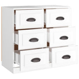 Sideboard High Gloss White 70x35.5x67.5 cm Engineered Wood - Low Angle