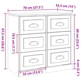 Sideboard Concrete Grey 70x35.5x67.5 cm Engineered Wood