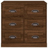 Sideboard Brown Oak 70x35.5x67.5 cm Engineered Wood - Rear View