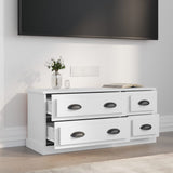 TV Cabinet White 100x35.5x45 cm Engineered Wood - Side View