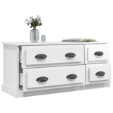 TV Cabinet High Gloss White 100x35.5x45 cm Engineered Wood - 45-Degree Angle