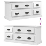 TV Cabinet High Gloss White 100x35.5x45 cm Engineered Wood - Low Angle