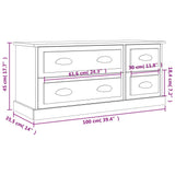 TV Cabinet High Gloss White 100x35.5x45 cm Engineered Wood - Extra Image