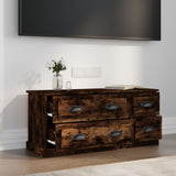 TV Cabinet Smoked Oak 100x35.5x45 cm Engineered Wood - Side View