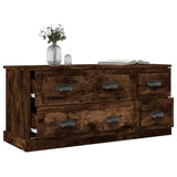 TV Cabinet Smoked Oak 100x35.5x45 cm Engineered Wood - 45-Degree Angle