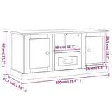 TV Cabinet Black 100x35.5x45 cm Engineered Wood - Extra Image