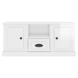 TV Cabinet High Gloss White 100x35.5x45 cm Engineered Wood - Rear View