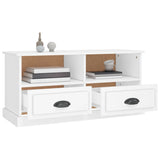 TV Cabinet White 93x35.5x45 cm Engineered Wood - 45-Degree Angle