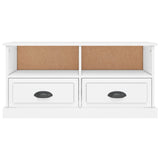 TV Cabinet White 93x35.5x45 cm Engineered Wood - Rear View