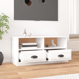 TV Cabinet High Gloss White 93x35.5x45 cm Engineered Wood - Side View