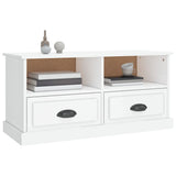 TV Cabinet High Gloss White 93x35.5x45 cm Engineered Wood - Top-Down View