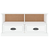 TV Cabinet High Gloss White 93x35.5x45 cm Engineered Wood - Rear View