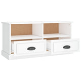 TV Cabinet High Gloss White 93x35.5x45 cm Engineered Wood - Low Angle