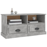 TV Cabinet Concrete Grey 93x35.5x45 cm Engineered Wood - Top-Down View