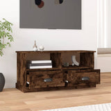 TV Cabinet Smoked Oak 93x35.5x45 cm Engineered Wood - Side View