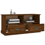 TV Cabinet Brown Oak 93x35.5x45 cm Engineered Wood - 45-Degree Angle