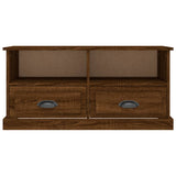 TV Cabinet Brown Oak 93x35.5x45 cm Engineered Wood - Rear View