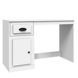 Desk with Drawer White 115x50x75 cm Engineered Wood - Front View