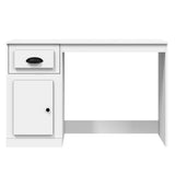 Desk with Drawer High Gloss White 115x50x75 cm Engineered Wood - Rear View