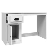 Desk with Drawer High Gloss White 115x50x75 cm Engineered Wood - Low Angle