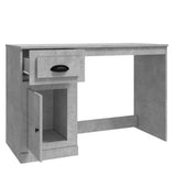 Desk with Drawer Concrete Grey 115x50x75 cm Engineered Wood - Low Angle