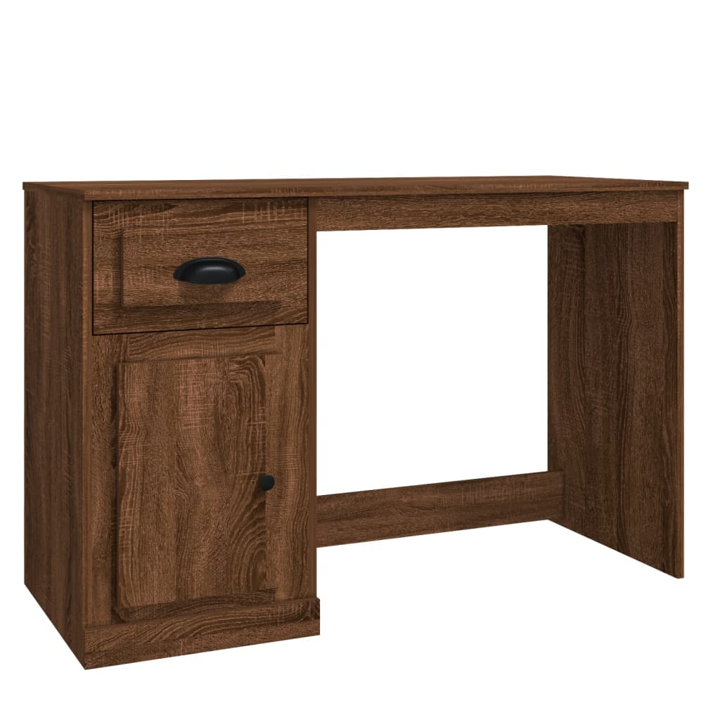 Desk with Drawer Brown Oak 115x50x75 cm Engineered Wood
