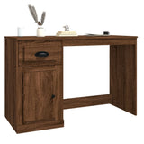 Desk with Drawer Brown Oak 115x50x75 cm Engineered Wood - Top-Down View
