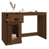 Desk with Drawer Brown Oak 115x50x75 cm Engineered Wood