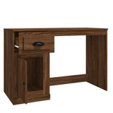 Desk with Drawer Brown Oak 115x50x75 cm Engineered Wood - Low Angle