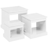 Coffee Tables 3 pcs High Gloss White Engineered Wood - Front View