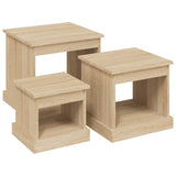 Coffee Tables 3 pcs Sonoma Oak Engineered Wood - Front View