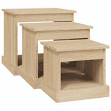 Coffee Tables 3 pcs Sonoma Oak Engineered Wood - 45-Degree Angle